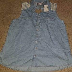 Brand New w/tag Girls Justice Denim Tank Size 18